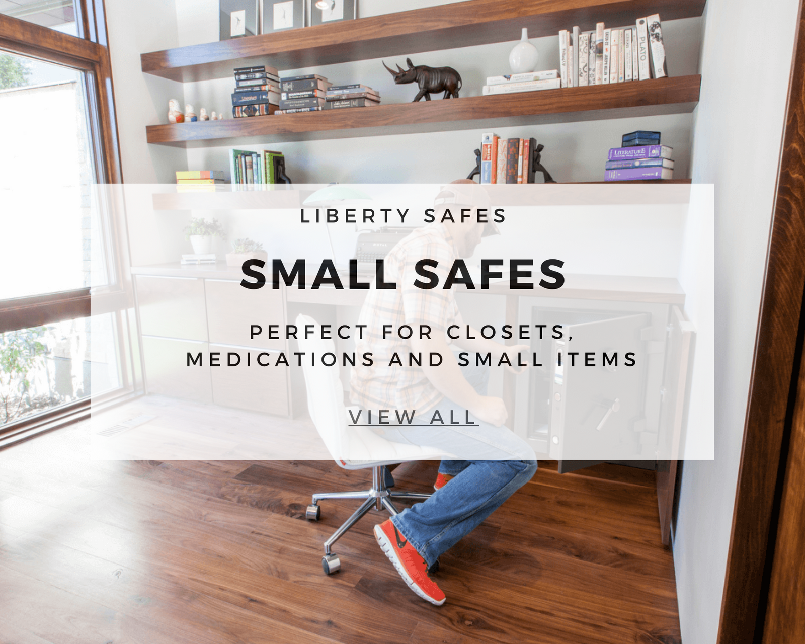 Liberty Premium Home safe in a cabinet