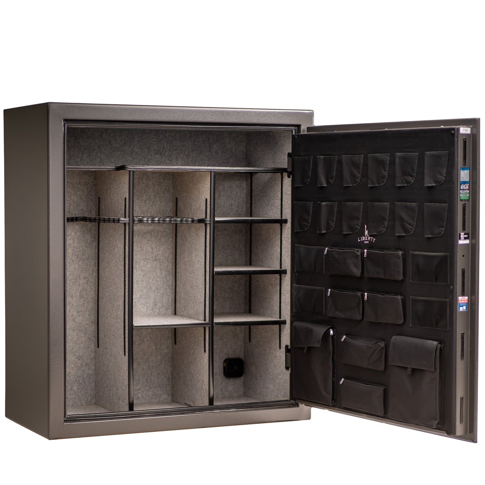 Collector | Level 5 Security | 110 Minute Fire Protection | Dimensions: 60.5"(H) x 54"(W) x 27.5"(D) | Gray Marble Electronic Lock - Closed Door